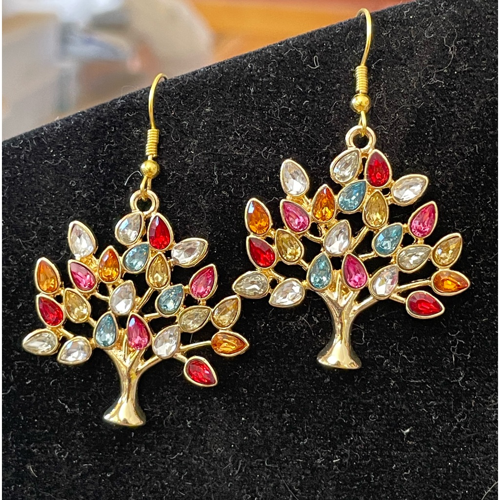 Beautiful Crystal Tree Earrings